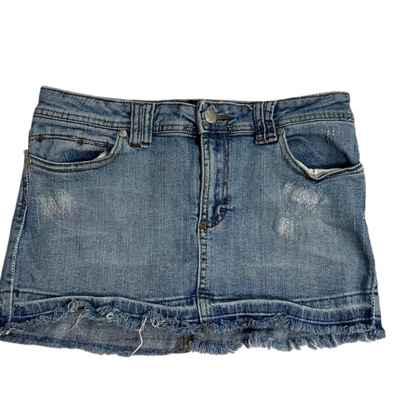 Younique Distressed Denim Micro Mini Vampire Diaries Skirt Size S - Picture 2 of 5